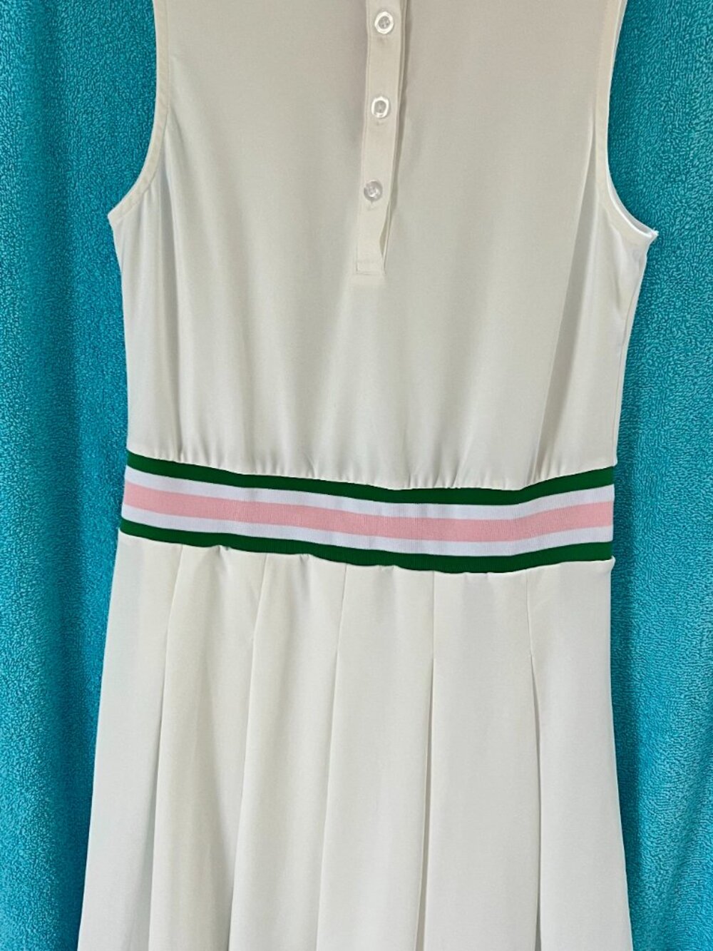 WBQ White Tennis Dress w/ Shorts | Pleated - Picture 3 of 9